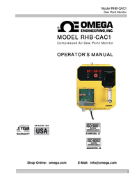 Thumbnail of document Manual - RHB-CAC1S2 Compressed Air Dew Point Monitor
